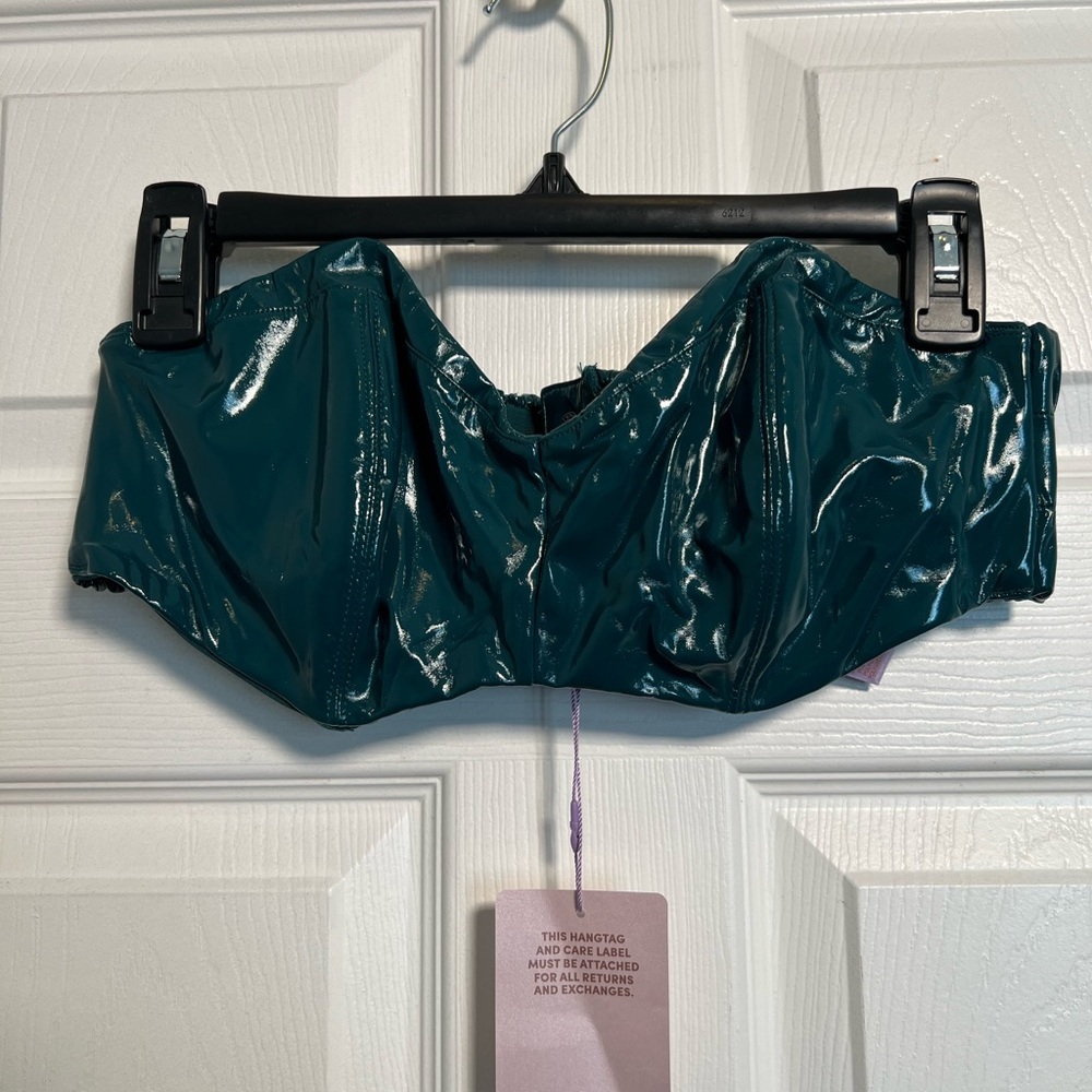 NWT Savage X Fenty Leather Tease Vinyl Bandeau Bralette
